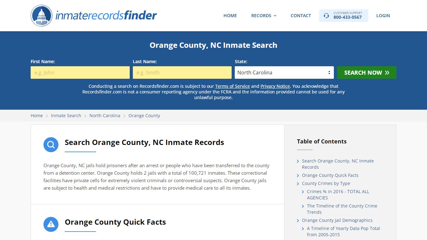 Orange County, NC Inmate Lookup & Jail Records Online